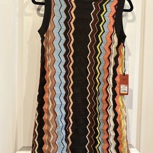 Multicolor Zigzag Sleeveless Dress